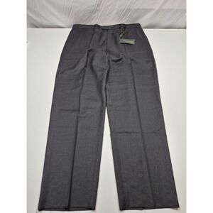 Zanieri Dress Pants Men's 46x36 Gray Wool Flat Front Straight Unhemmed Italy NWT